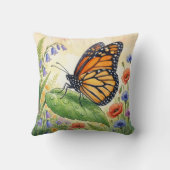 Coussin Joli papillon sur une feuille Petits insectes (Verso)