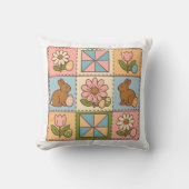Coussin Joli patchwork de Pâques lapin pastel fleuri  (Recto)
