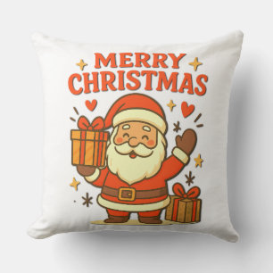 Coussin Joli Père Noël Art de Noël – Joyeux Noël