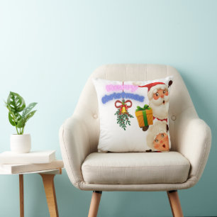 Coussin Joli Père Noël & Madame Claus Joyeux Noël Vœux