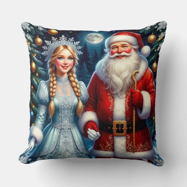 Coussin 🎅 Joli Père Noël Noël enneigé ❄️ (Recto)