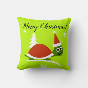 Coussin Joli Père Noël Tortue Joyeux Noël