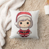 Coussin Joli personnage Chibi de Mme Claus (Couverture)