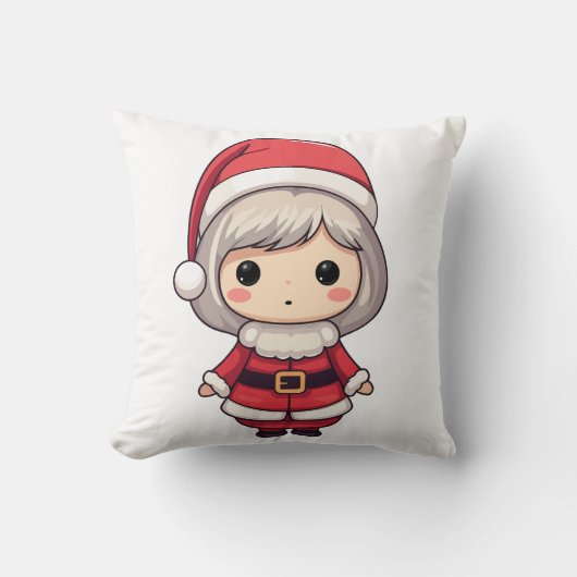 Coussin Joli personnage Chibi de Mme Claus (Recto)
