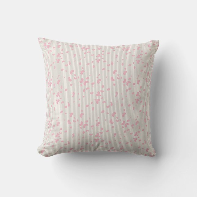 Coussin Joli pétales sur les rayures (Recto)