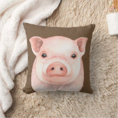 Coussin Joli petit cochon rose aquarelle ferme (Couverture)