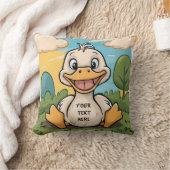 Coussin Joli petit dessin animé canard sourire heureux (Couverture)