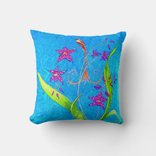Coussin Joli petit orchidée (rouge)