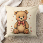 Coussin Joli petit ours brun adorable avec cravate (Couverture)