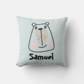 Coussin Joli petit ours drôle personnalisé (Recto)