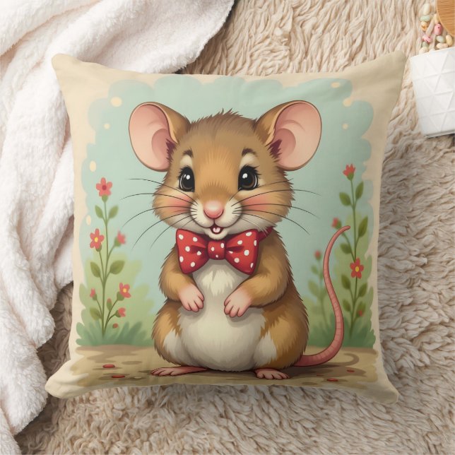 Coussin Joli petit souris mignon avec cravate (Couverture)