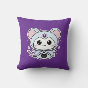 Coussin Joli petit souris mignon prêt pour Halloween