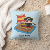 Coussin Joli pirate sur radeau de bois (Couverture)