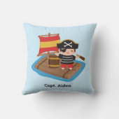 Coussin Joli pirate sur radeau de bois (Verso)