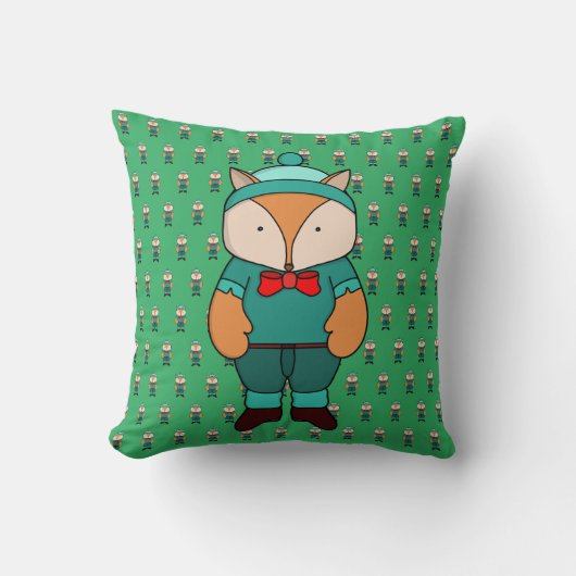 Coussin Joli renard vert (Recto)