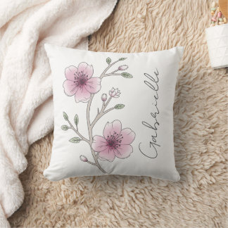 Coussin Joli rose Fleur Nom Floral Fille