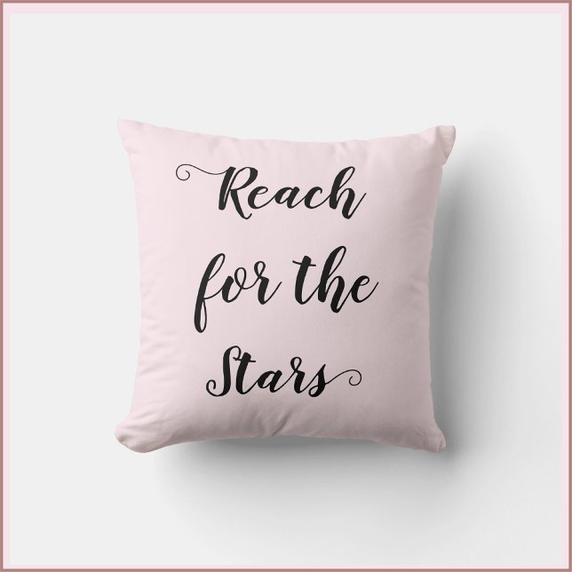 Coussin Joli rose Reach pour les étoiles (Créateur téléchargé)