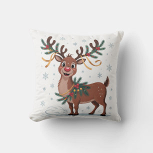 Coussin Joli Rudolph aux accents dorés