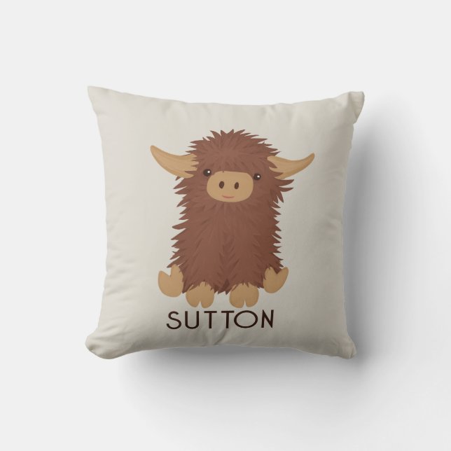 Coussin Joli, shaggy Highland vache conception personnalis (Recto)