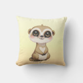 Coussin Joli suricate sur fond beige clair (Recto)