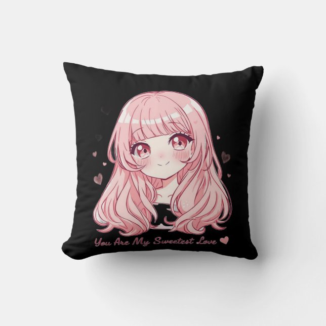 Coussin Joli Sweatshirt Anime Saint-Valentin (Recto)