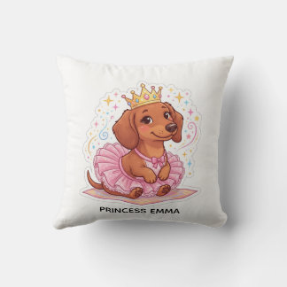 Coussin Joli T-Shirt Princesse Teckel Nom Personnalisé Fil