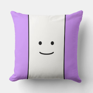 Coussin Joli Violet Blanc Tirages Petit Sourire Visage
