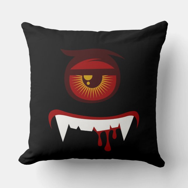 Coussin Joli visage de monstre de sang (Recto)