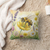 Coussin Jolie abeille sur une fleur Petits insectes (Couverture)