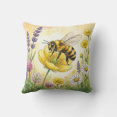 Coussin Jolie abeille sur une fleur Petits insectes (Verso)