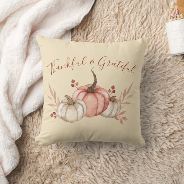 Coussin Jolie aquarelle Citrouille automne (Couverture)