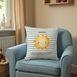 Coussin Jolie aquarelle de soleil avec le texte "Tu es mon
