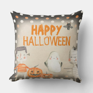 Coussin Jolie aquarelle Éffrayante Halloween