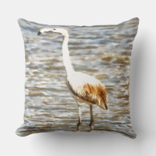 Coussin Jolie aquarelle Flamant rose
