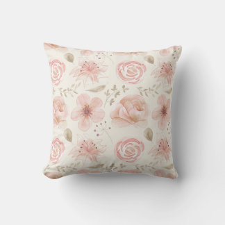 Coussin Jolie aquarelle Fleurs Motif rose Jardin