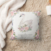 Coussin Jolie aquarelle Floral Swan Princesse Nom (Couverture)