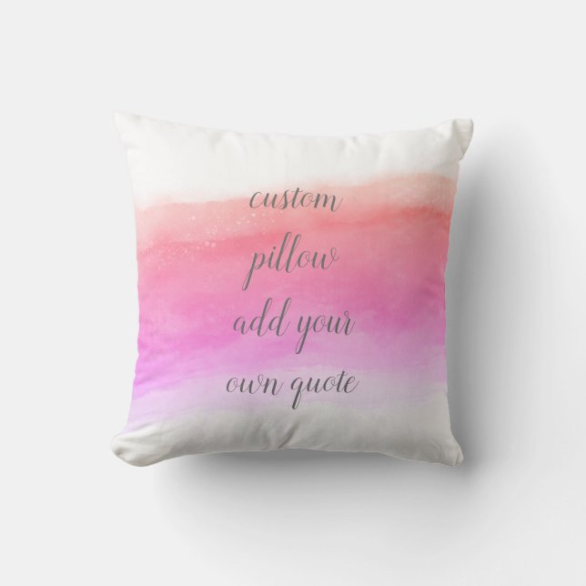 Coussin jolie aquarelle rose ajouter un devis (Recto)