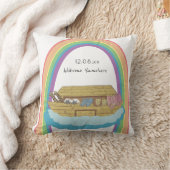 Coussin Jolie arche de Noé arc-en-ciel rétro sur fond blan (Couverture)