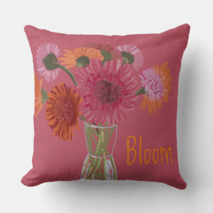 Coussin Jolie Art GerberaFlower Illustration moderne+ Nom