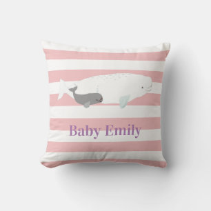 Coussin Jolie Baleine Beluga Pour Bébé Fille, Nom Pink Str
