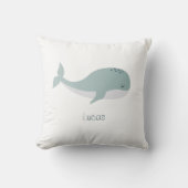 Coussin Jolie baleine bleue avec prénom personnalisé Enfan (Recto)