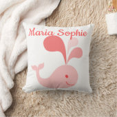 Coussin Jolie baleine rose mignonne (Couverture)
