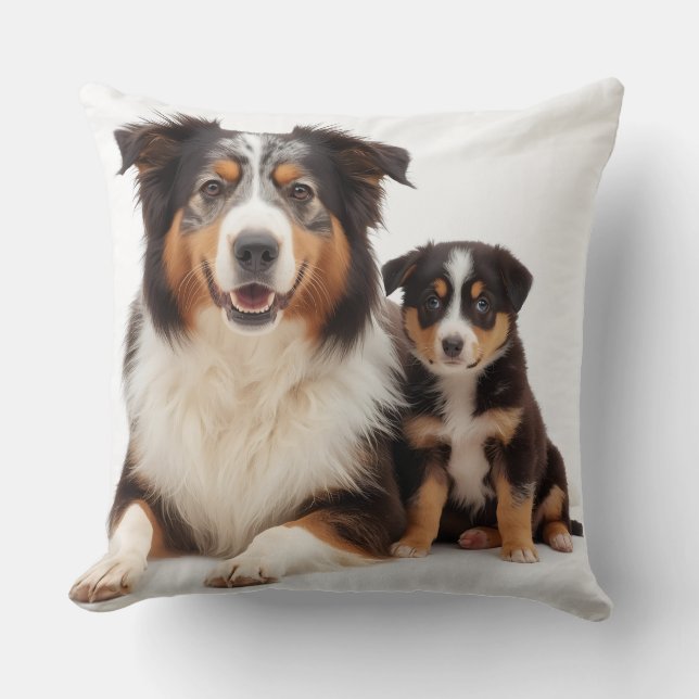 Coussin Jolie berger australien mère et fille (Recto)