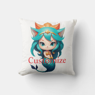 Coussin Jolie chaton sirène Thunder_Cove