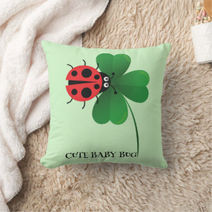 Coussin Jolie coccinelle rouge sur Lucky leaf Enfants