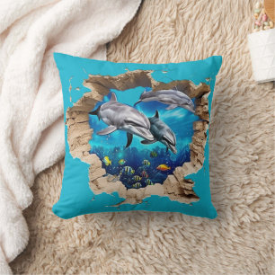 Coussin Jolie conception dauphin - Cadeau pour enfants et 