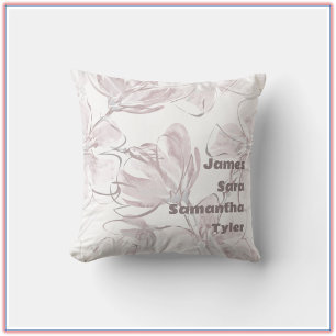 Coussin Jolie couleur neutre Floral Membres de la famille