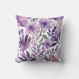 Coussin Jolie couleur violet de l'aquarelle