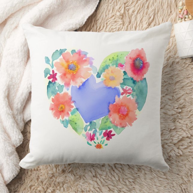 Coussin Jolie couronne fleurie aquarelle Art (Couverture)