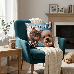 Coussin Jolie couverture personnalisée selfie animal de co
